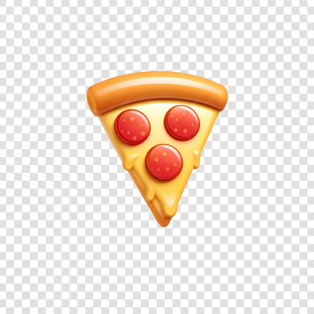 Elemento 3D Fatia Pizza Saborosa PNG Fundo Transparente