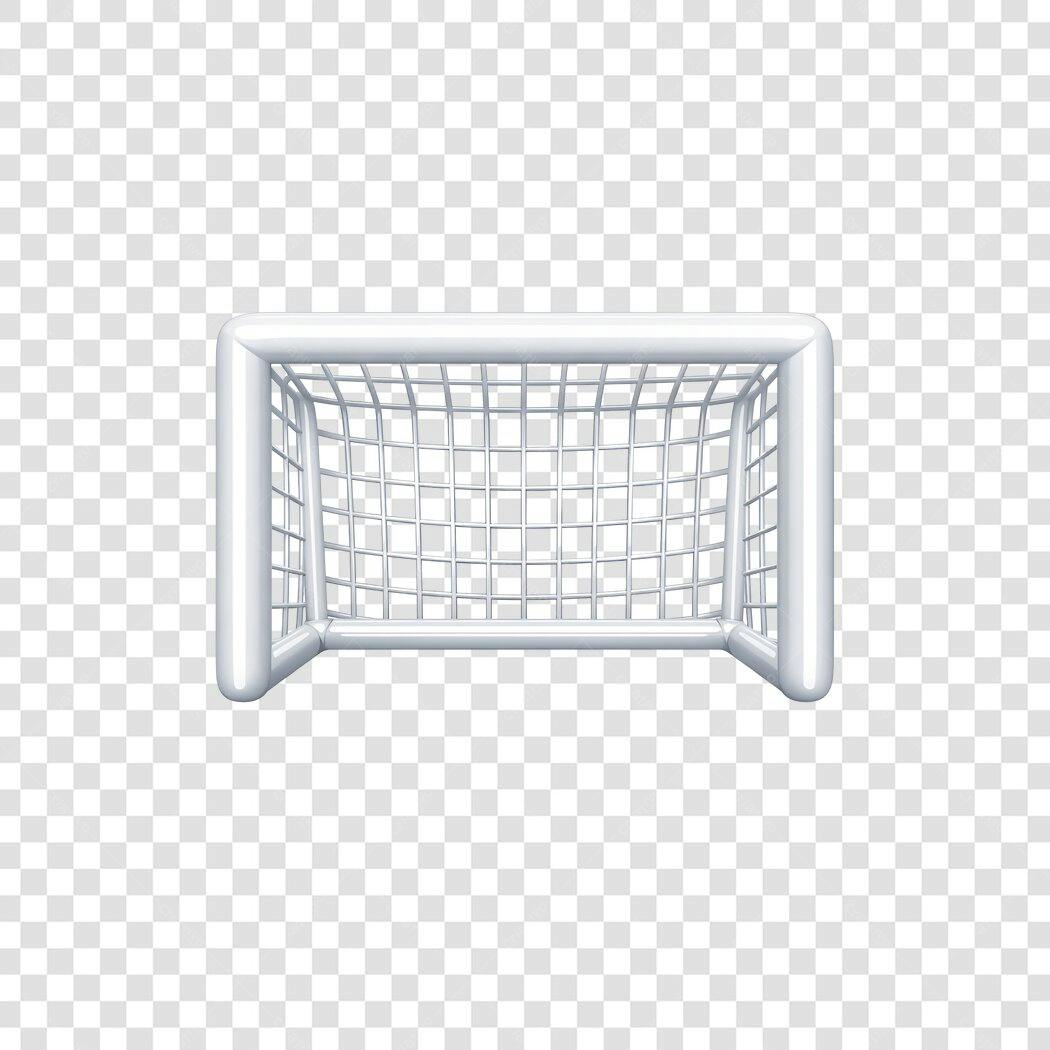 Elemento 3D Gol de Futebol Branco Esporte PNG Fundo Transparente