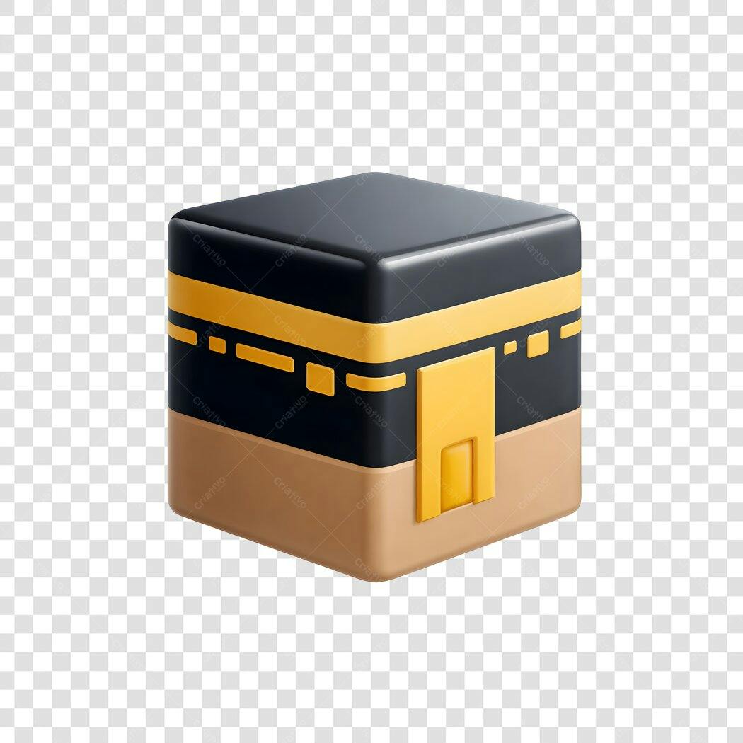 Elemento 3D Kaaba Meca Islâmica PNG Fundo Transparente