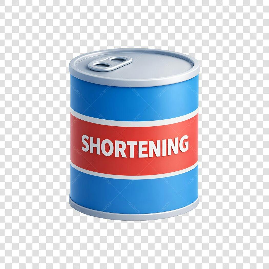 Elemento 3D Lata Shortening Azul Vermelha PNG Fundo Transparente