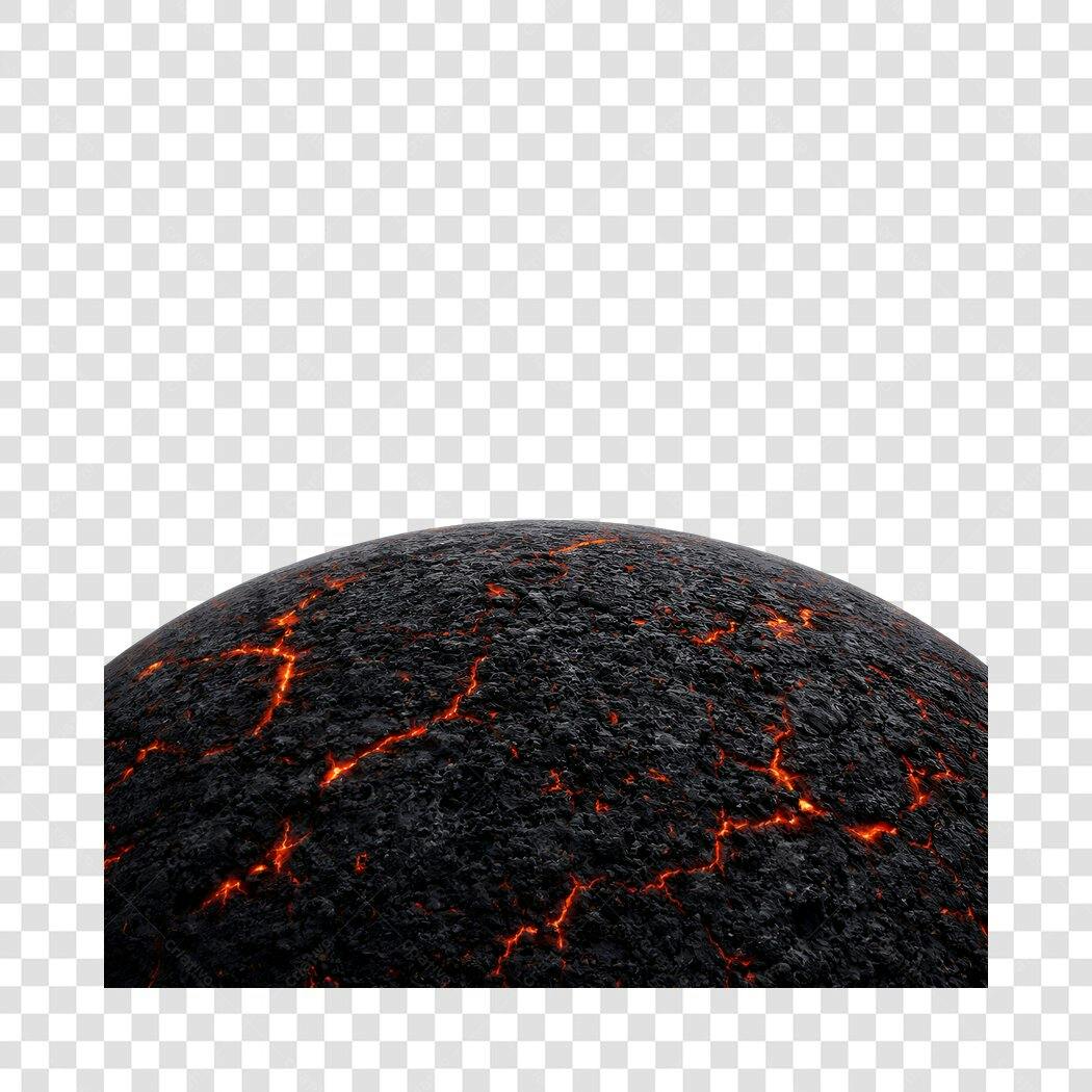 Elemento 3D Lava Vulcânica Rachada PNG Fundo Transparente