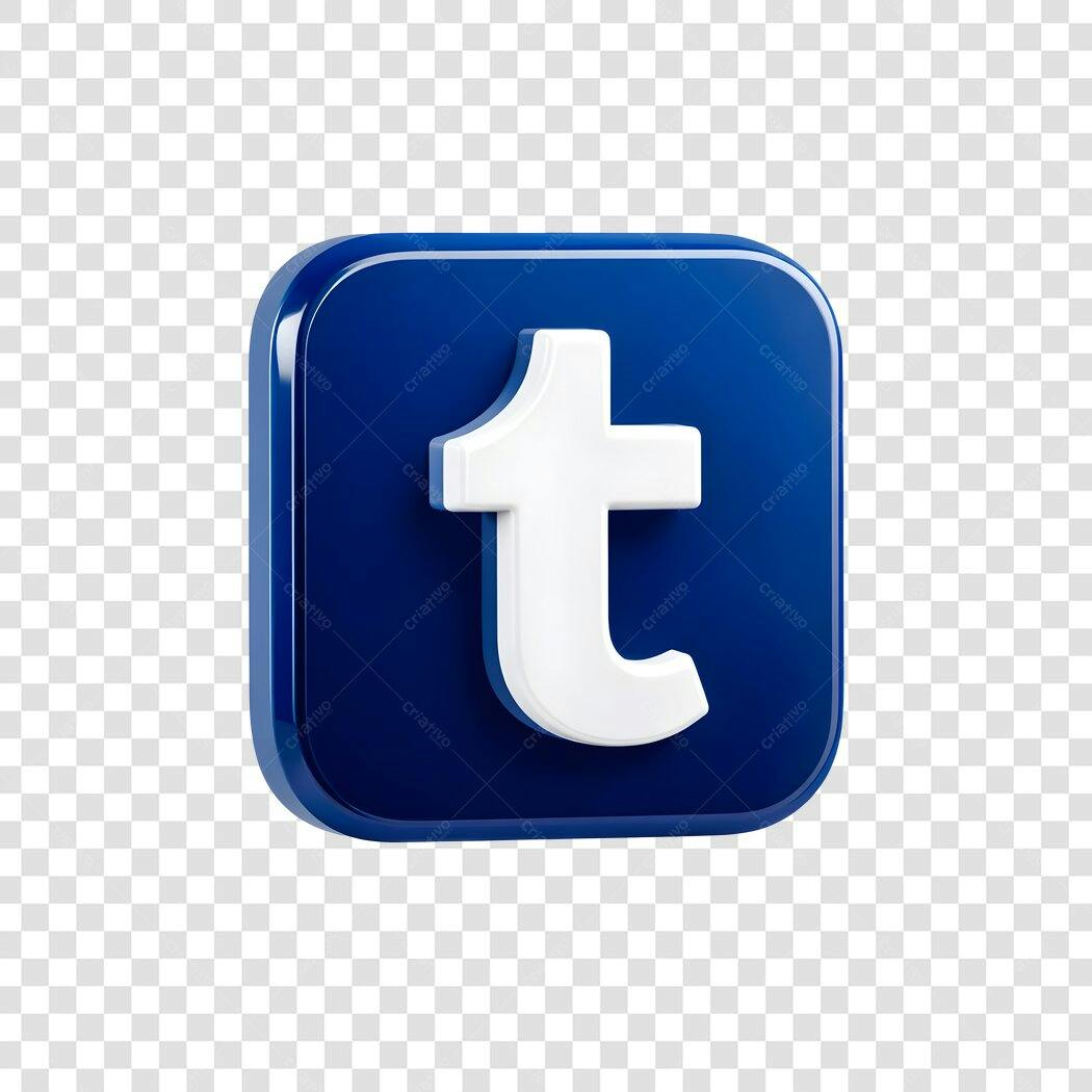 Elemento 3D Logo Tumblr Ícone Rede Social PNG Fundo Transparente