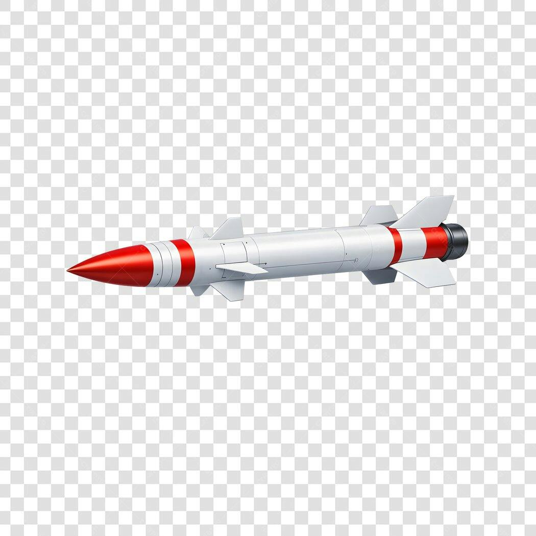 Elemento 3D Míssil Militar Guerra PNG Fundo Transparente