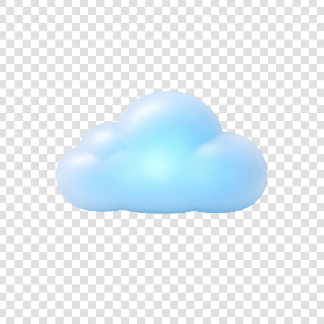 Elemento 3D Nuvem Azul Claro Clima PNG Fundo Transparente