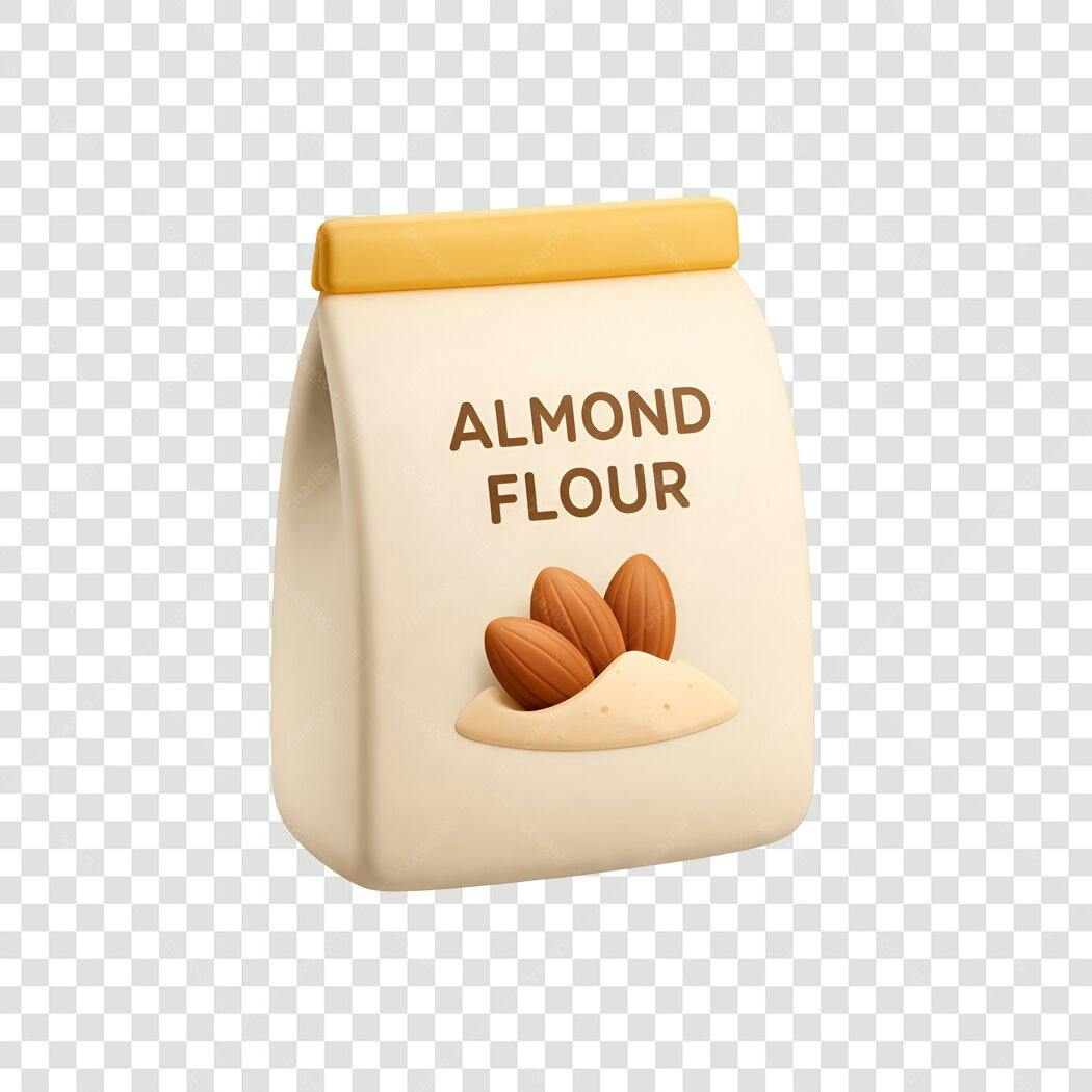 Elemento 3D Pacote Farinha de Amêndoa PNG Fundo Transparente