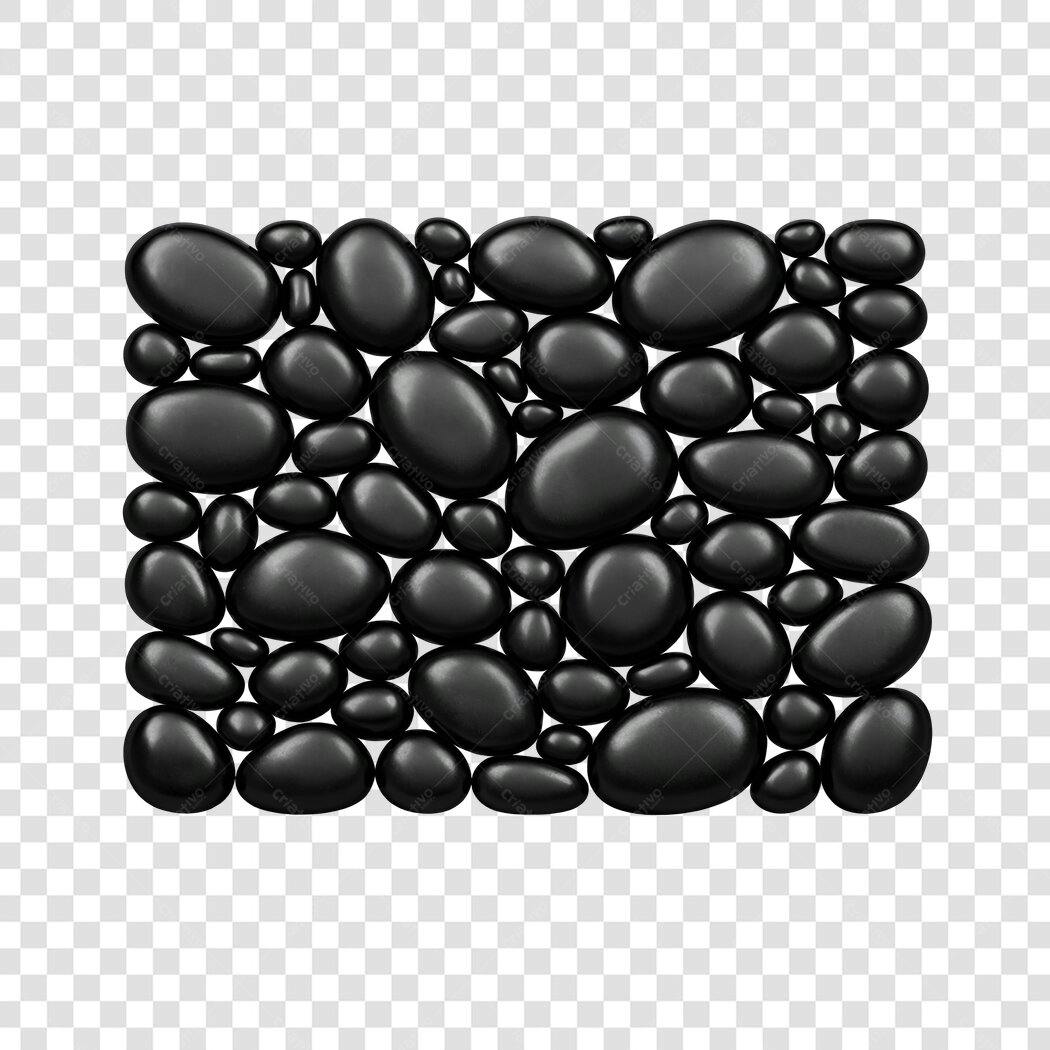 Elemento 3D Pedras Negras Spa Massagem PNG Fundo Transparente