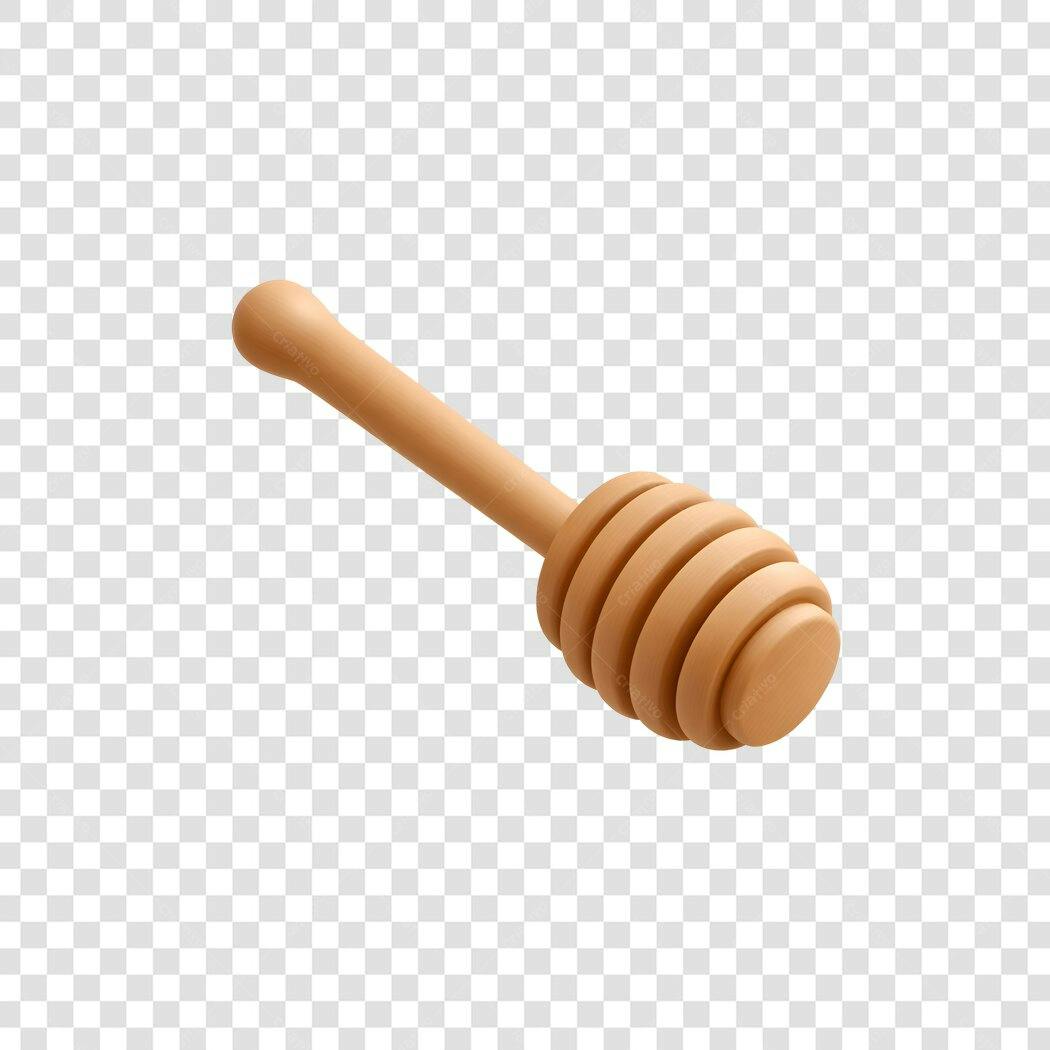 Elemento 3D Pegador de Mel Utensílio Cozinha PNG Fundo Transparente