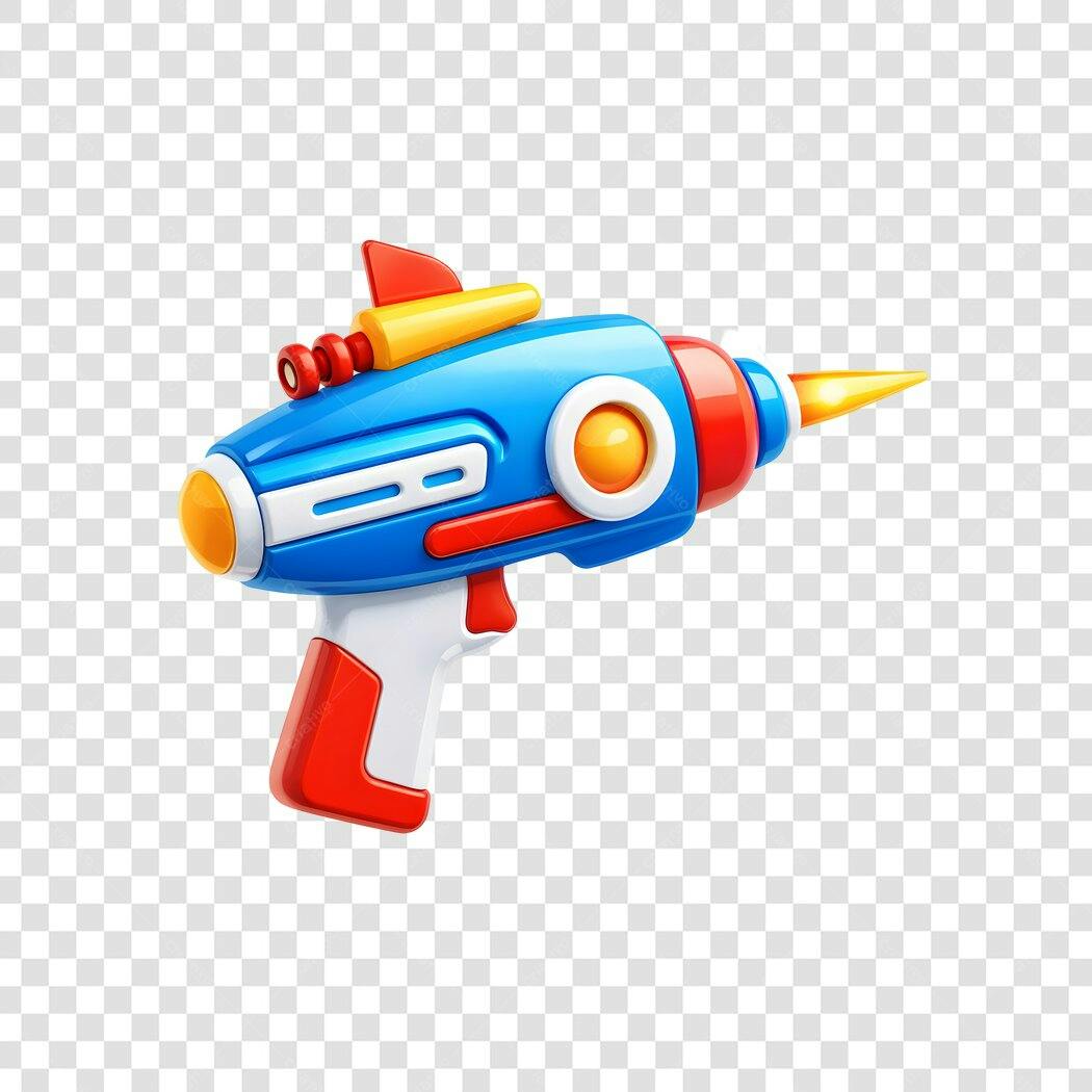 Elemento 3D Pistola Laser Brinquedo Infantil PNG Fundo Transparente