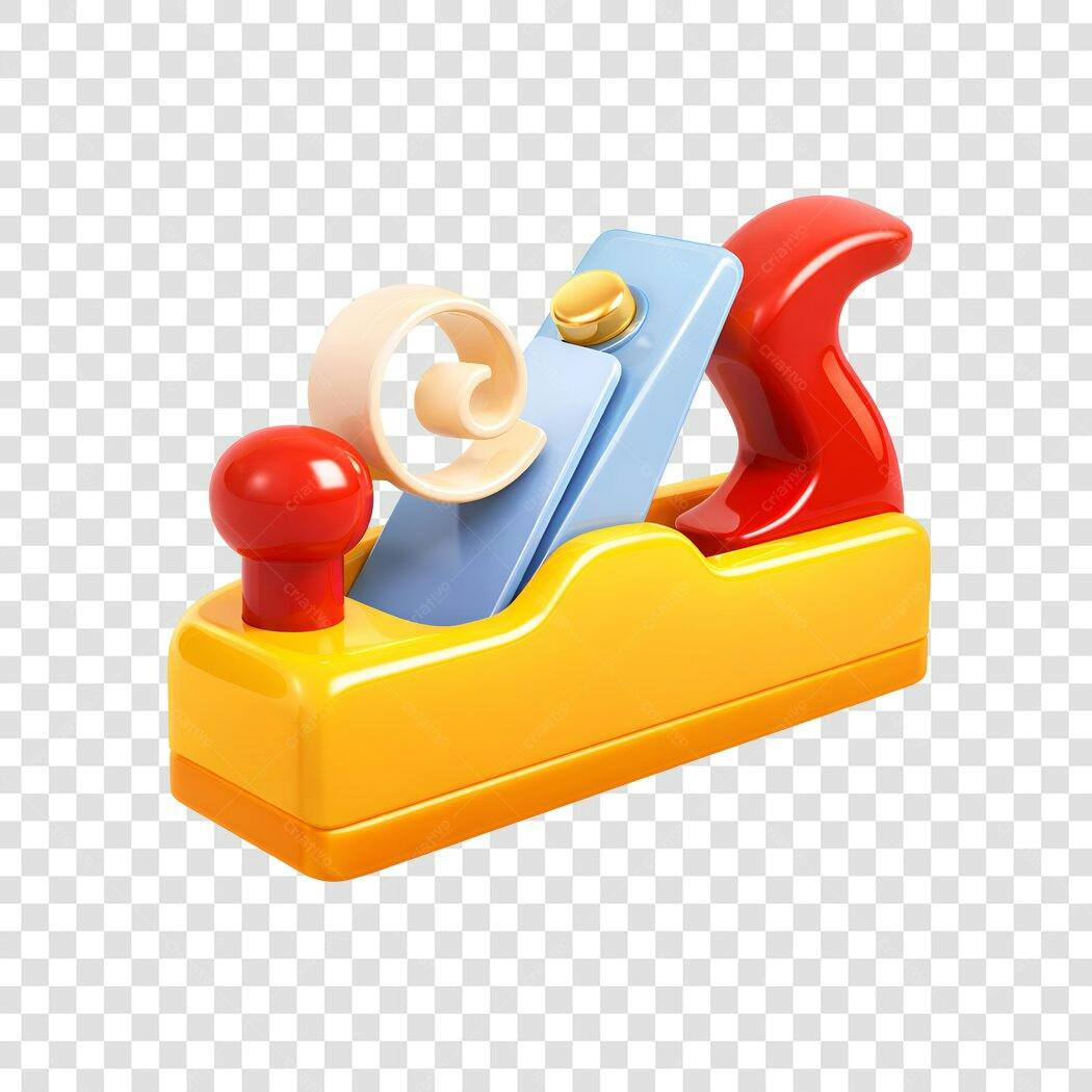 Elemento 3D Plainador Ferramenta Marcenaria PNG Fundo Transparente