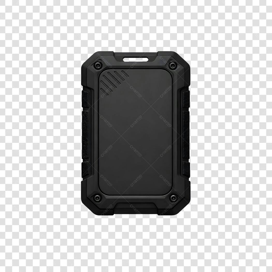 Elemento 3D Power Bank Resistente Preto PNG Fundo Transparente