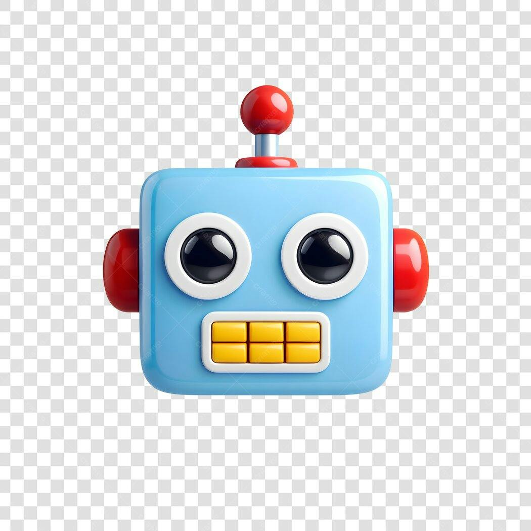 Elemento 3D Robô Azul Fofo Tecnologia PNG Fundo Transparente