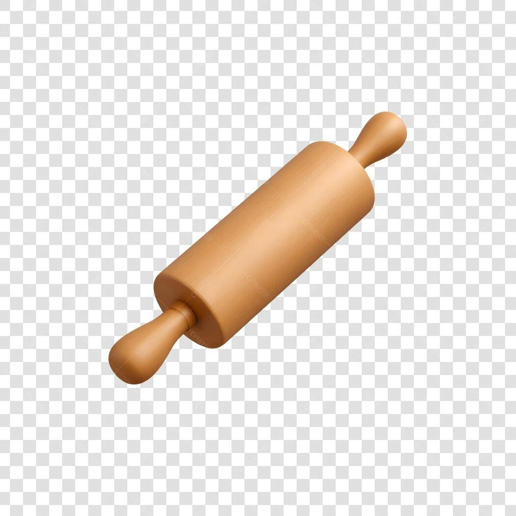 Elemento 3D Rolo de Massa Padaria Marrom PNG Fundo Transparente