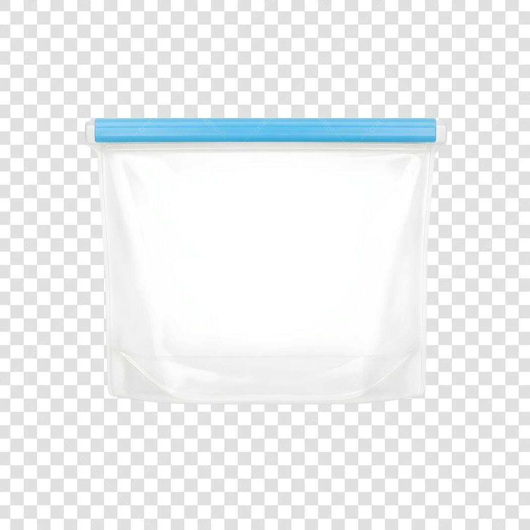 Elemento 3D Saco Plástico Zip Lock Transparente PNG Fundo Transparente