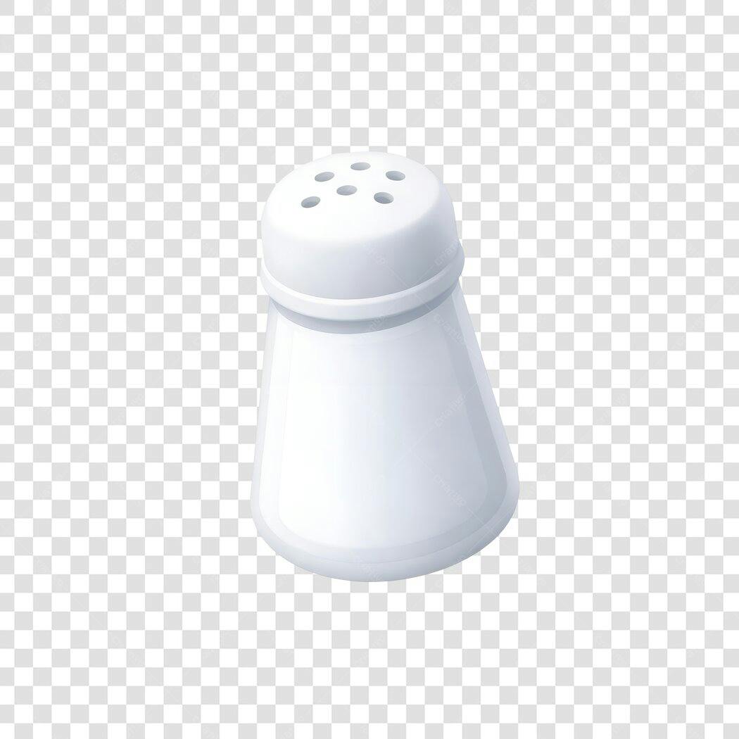 Elemento 3D Saleiro Branco Cozinha PNG Fundo Transparente