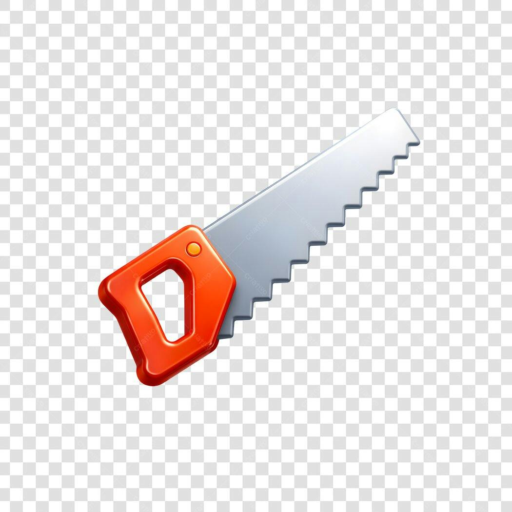 Elemento 3D Serrote Ferramenta Construção PNG Fundo Transparente