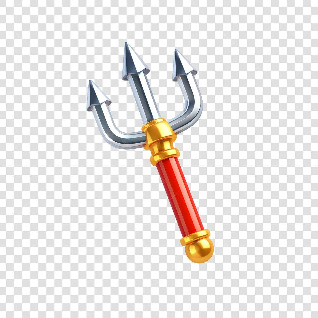 Elemento 3D Tridente Diabo Halloween 31 Outubro PNG Fundo Transparente