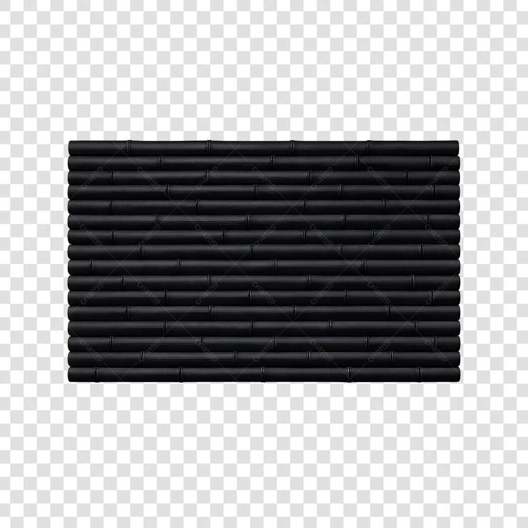 Elemento Decorativo Cerca Bambu Preto PNG Fundo Transparente