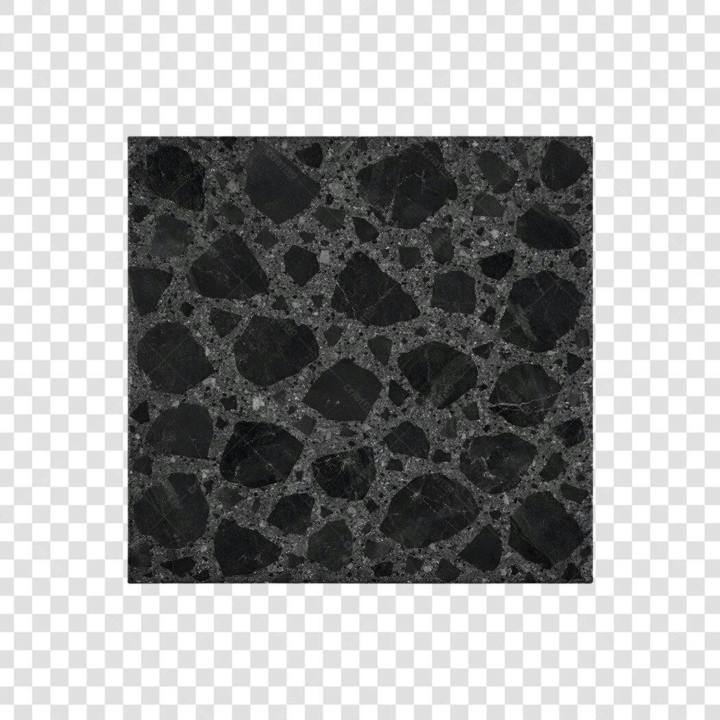 Elemento Decorativo Granito Preto Textura PNG Fundo Transparente