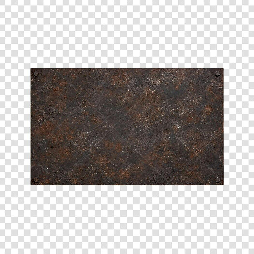 Elemento Decorativo Placa Metal Envelhecido Textura Ferrugem PNG Fundo Transparente