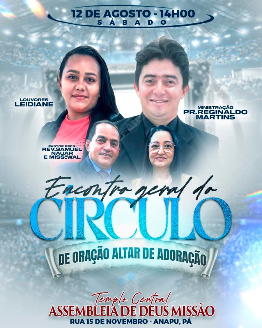 Flyer Encontro Círculo de Oração Igreja Evangélica PSD Editável
