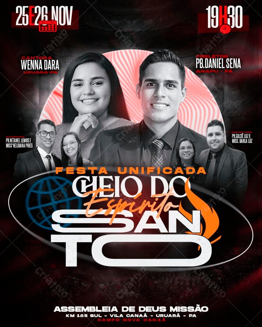 Flyer Festa Unificada Igreja Evangélica PSD Editável