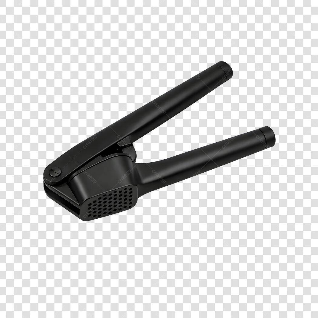 Foto Recortada Amassador de Alho Preto Utensílio Cozinha PNG Fundo Transparente