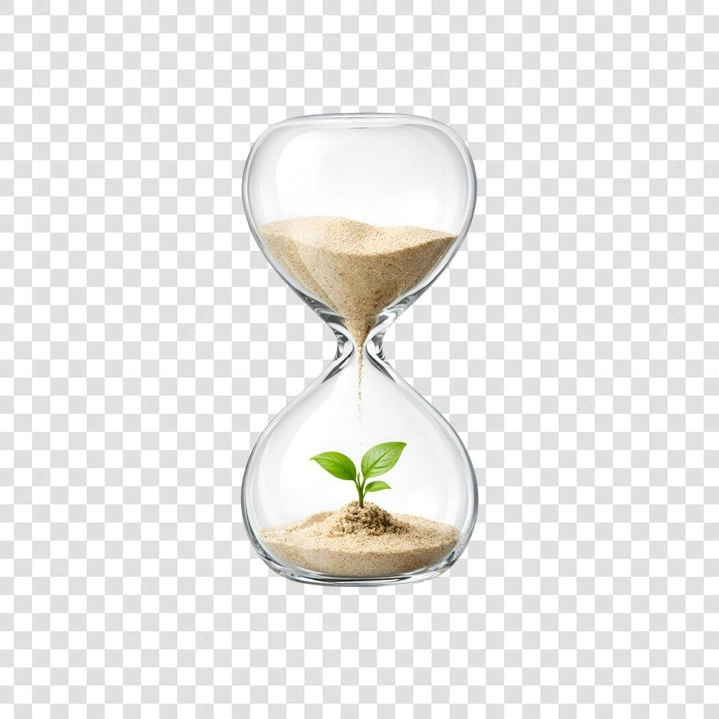 Foto Recortada Ampulheta Planta Crescendo PNG Fundo Transparente