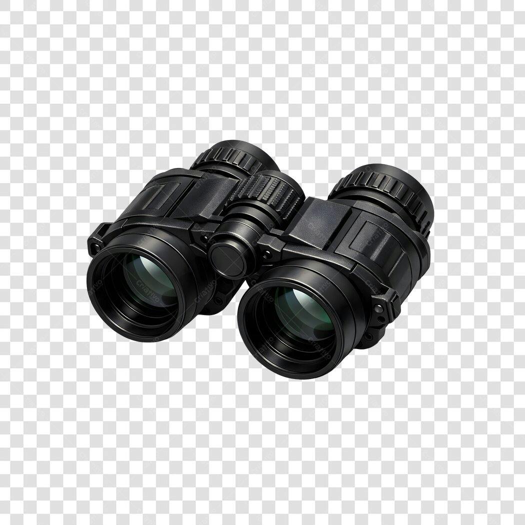 Foto Recortada Binóculos Preto Observação PNG Fundo Transparente