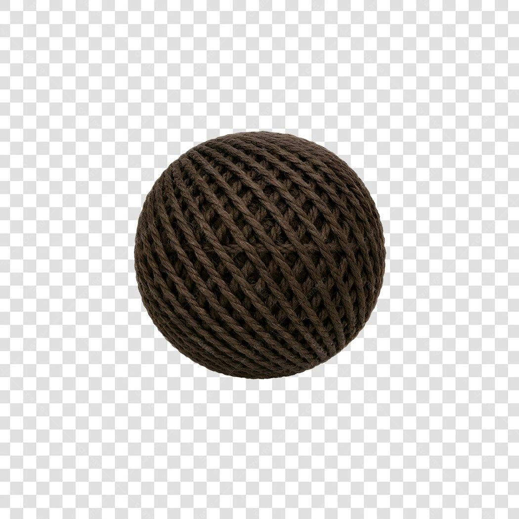 Foto Recortada Bola de Barbante Marrom PNG Fundo Transparente