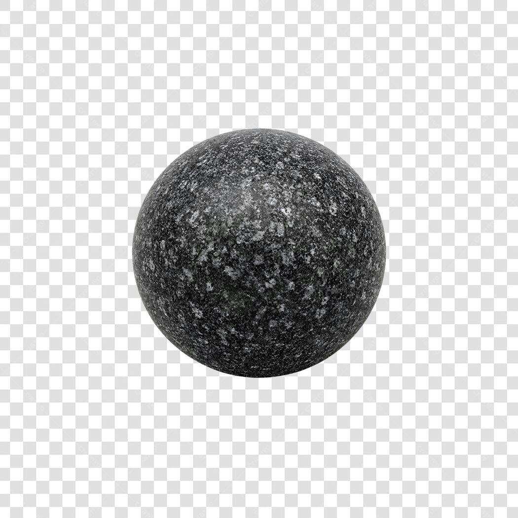 Foto Recortada Bola Granito Cinza Textura PNG Fundo Transparente
