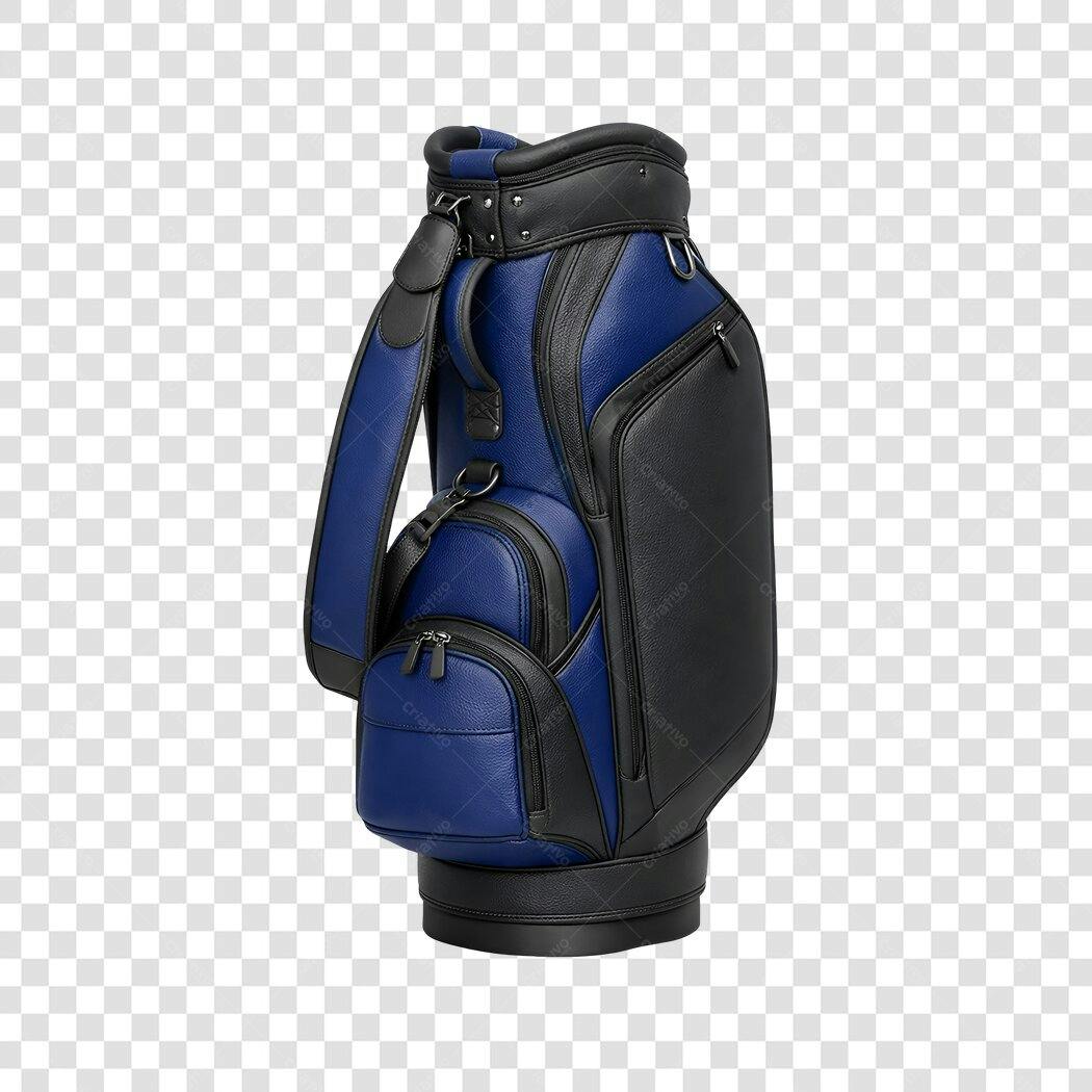Foto Recortada Bolsa de Golfe Azul e Preta PNG Fundo Transparente