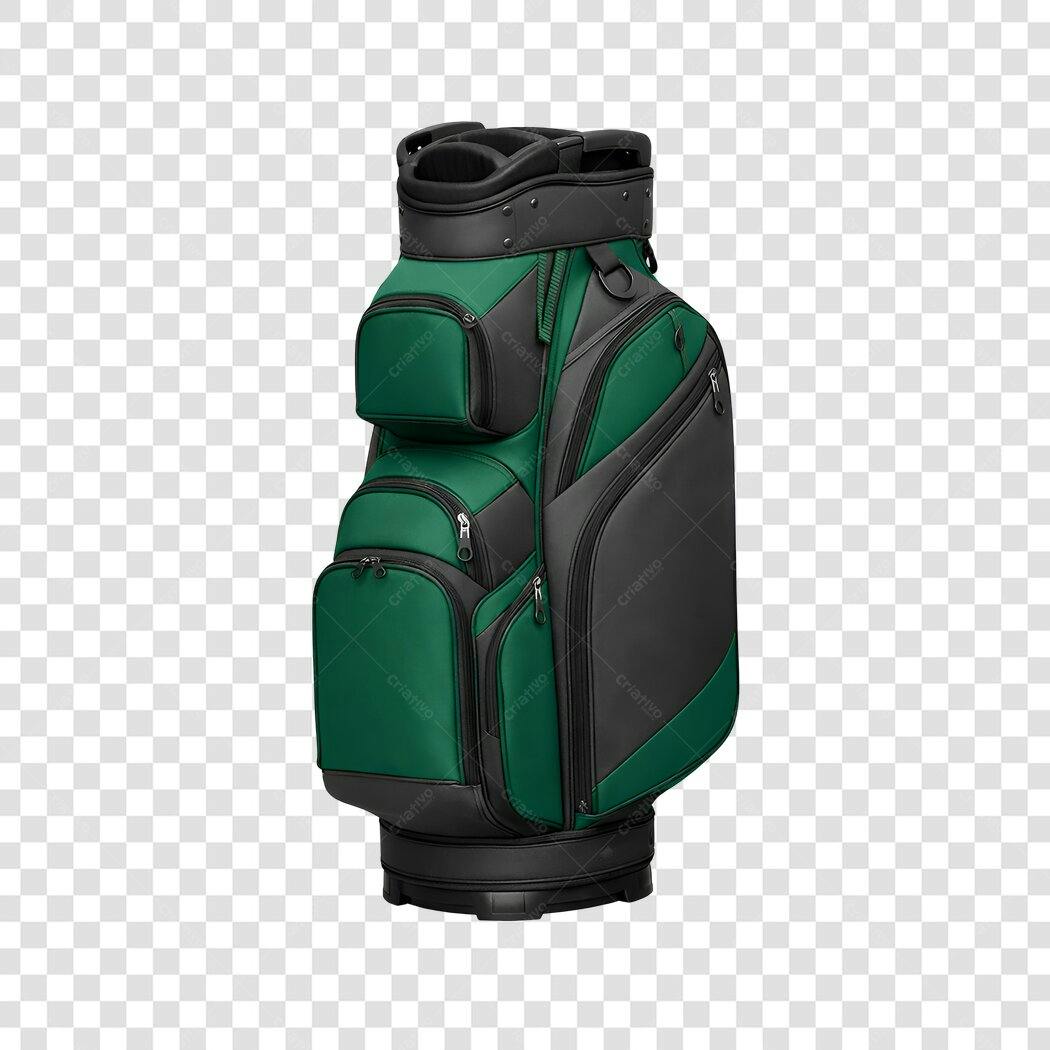 Foto Recortada Bolsa de Golfe Verde e Preta PNG Fundo Transparente