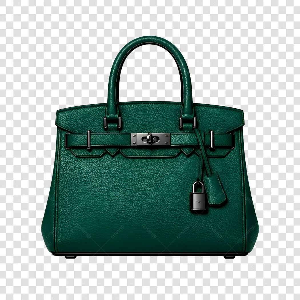 Foto Recortada Bolsa Feminina Verde Luxo PNG Fundo Transparente