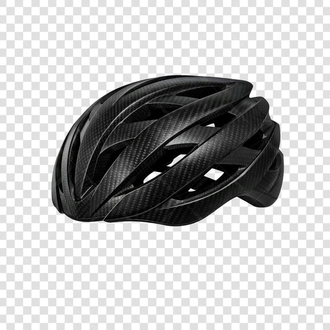 Foto Recortada Capacete Ciclismo Preto Fibra Carbono PNG Fundo Transparente