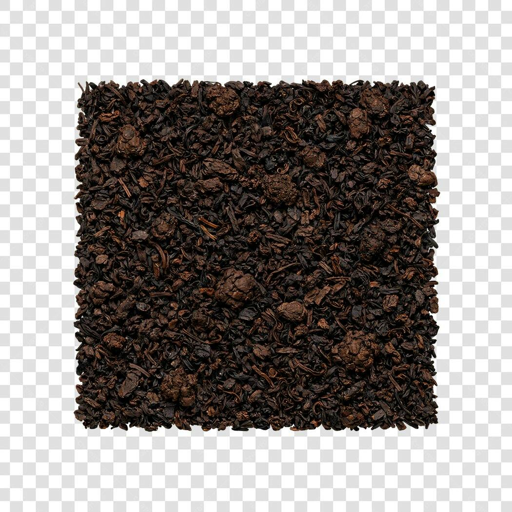 Foto Recortada Chá Preto Folhas Secas PNG Fundo Transparente