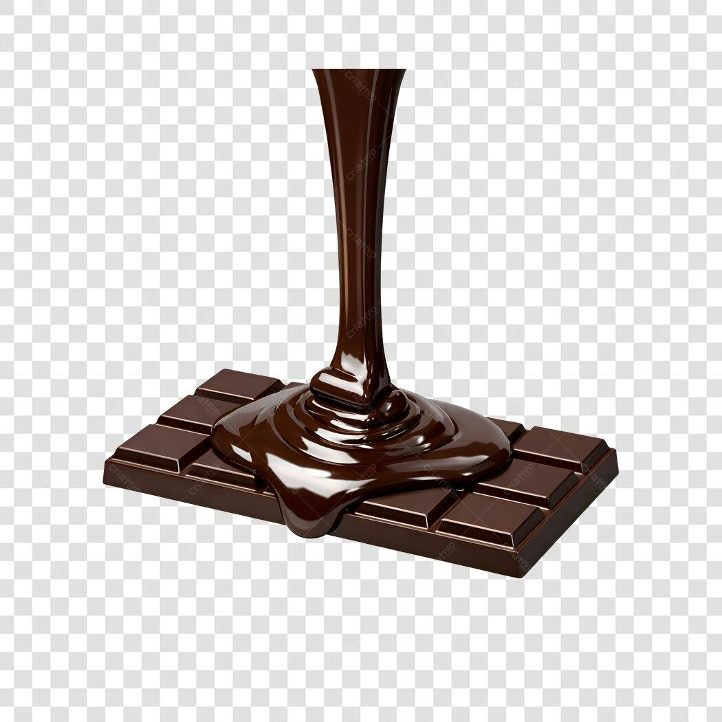 Foto Recortada Chocolate Derretido Barra PNG Fundo Transparente
