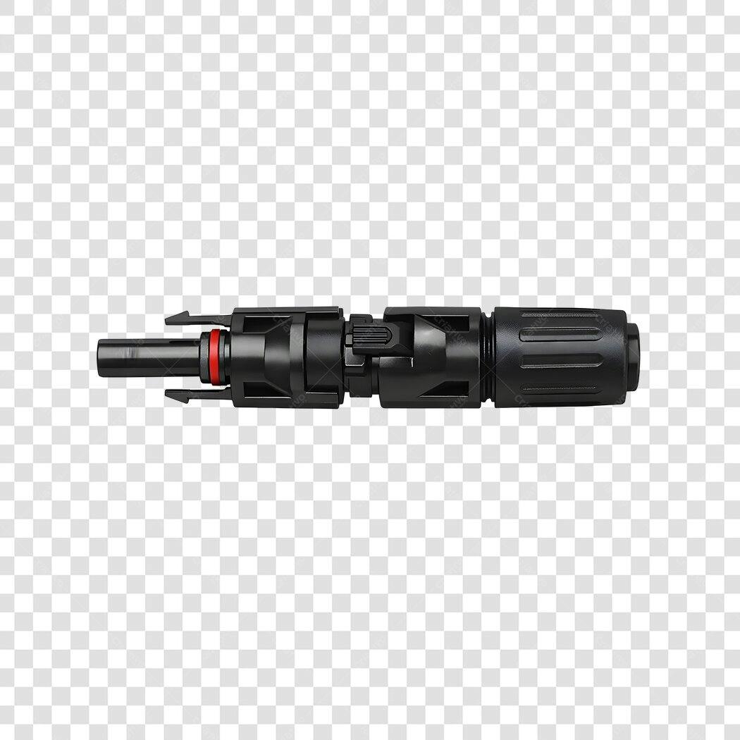 Foto Recortada Conector MC4 Solar Preto PNG Fundo Transparente