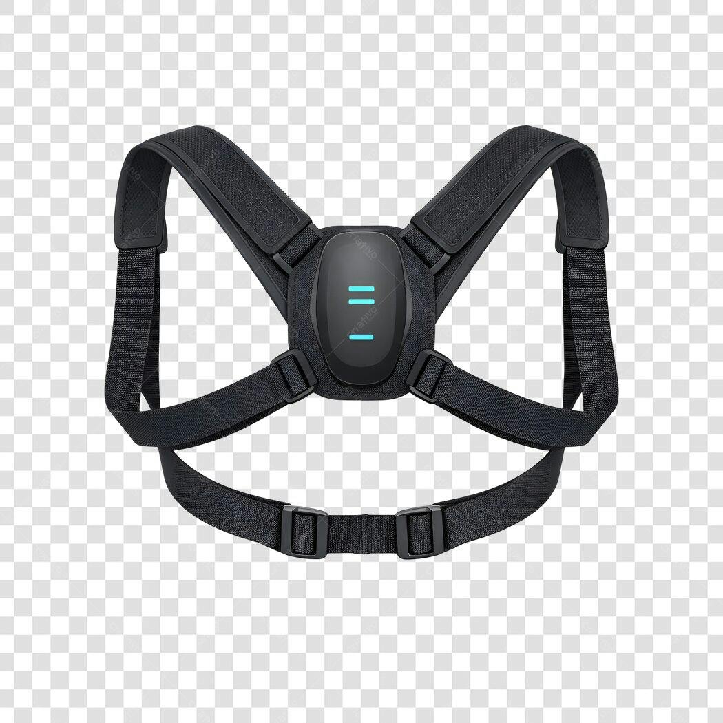 Foto Recortada Corretor Postural Inteligente Preto PNG Fundo Transparente