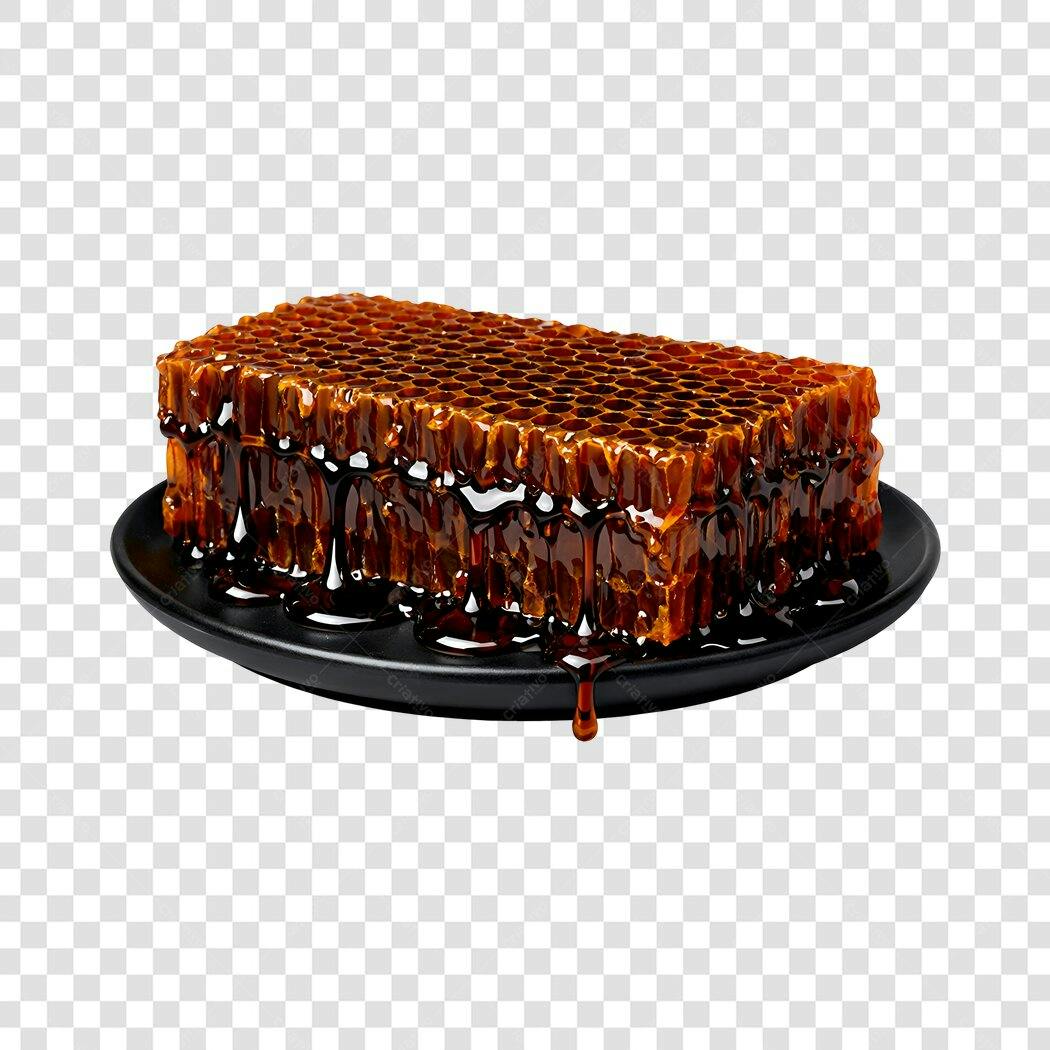 Foto Recortada Favo de Mel com Xarope PNG Fundo Transparente