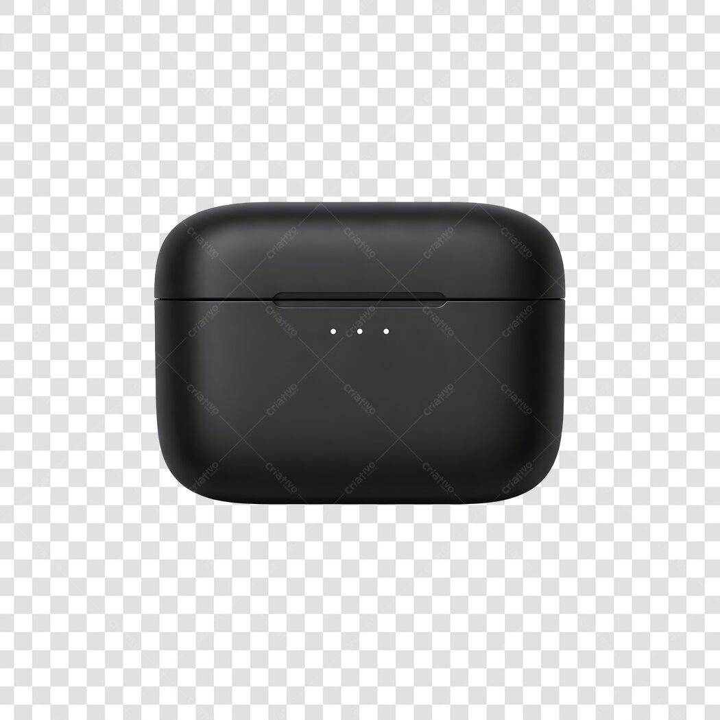 Foto Recortada Fone Bluetooth Preto Fechado PNG Fundo Transparente