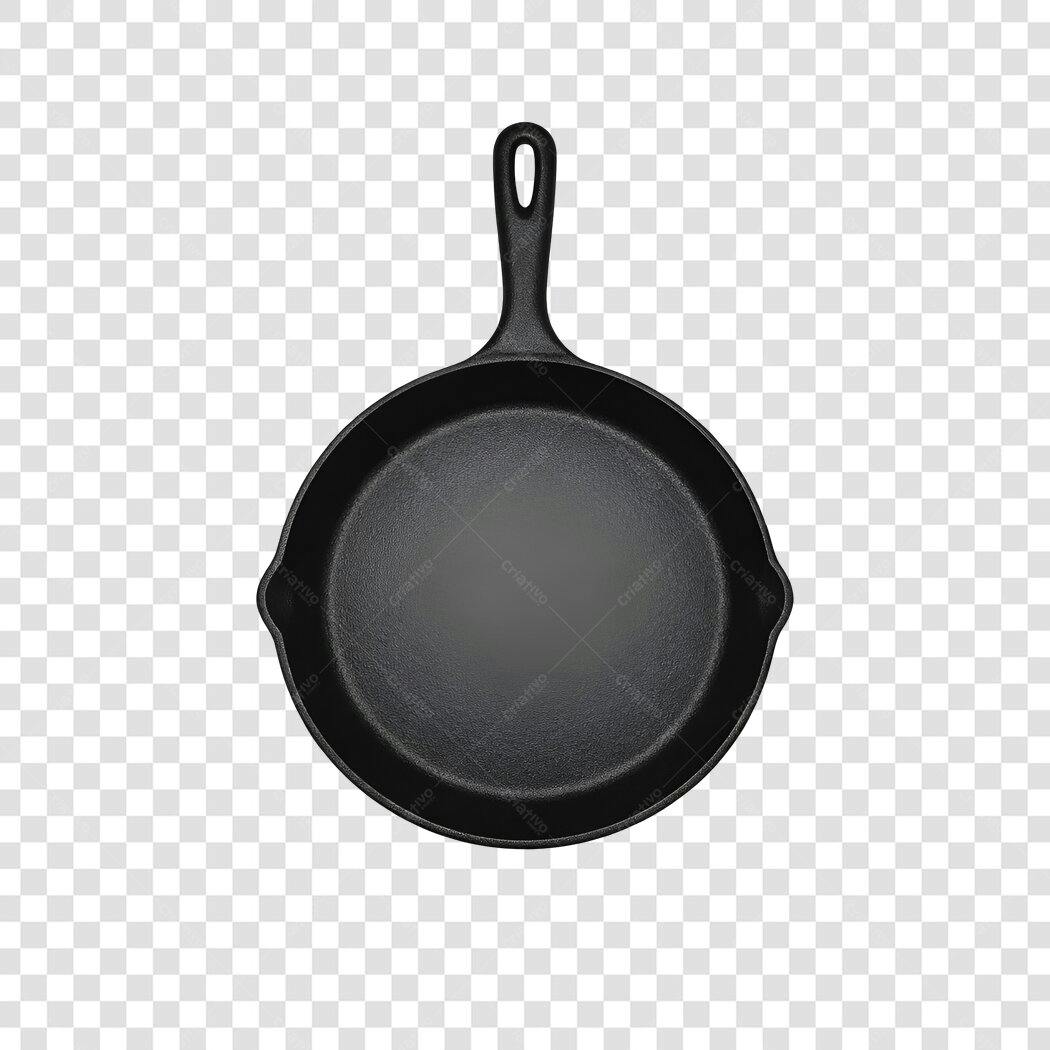 Foto Recortada Frigideira Ferro Fundido Cozinha PNG Fundo Transparente