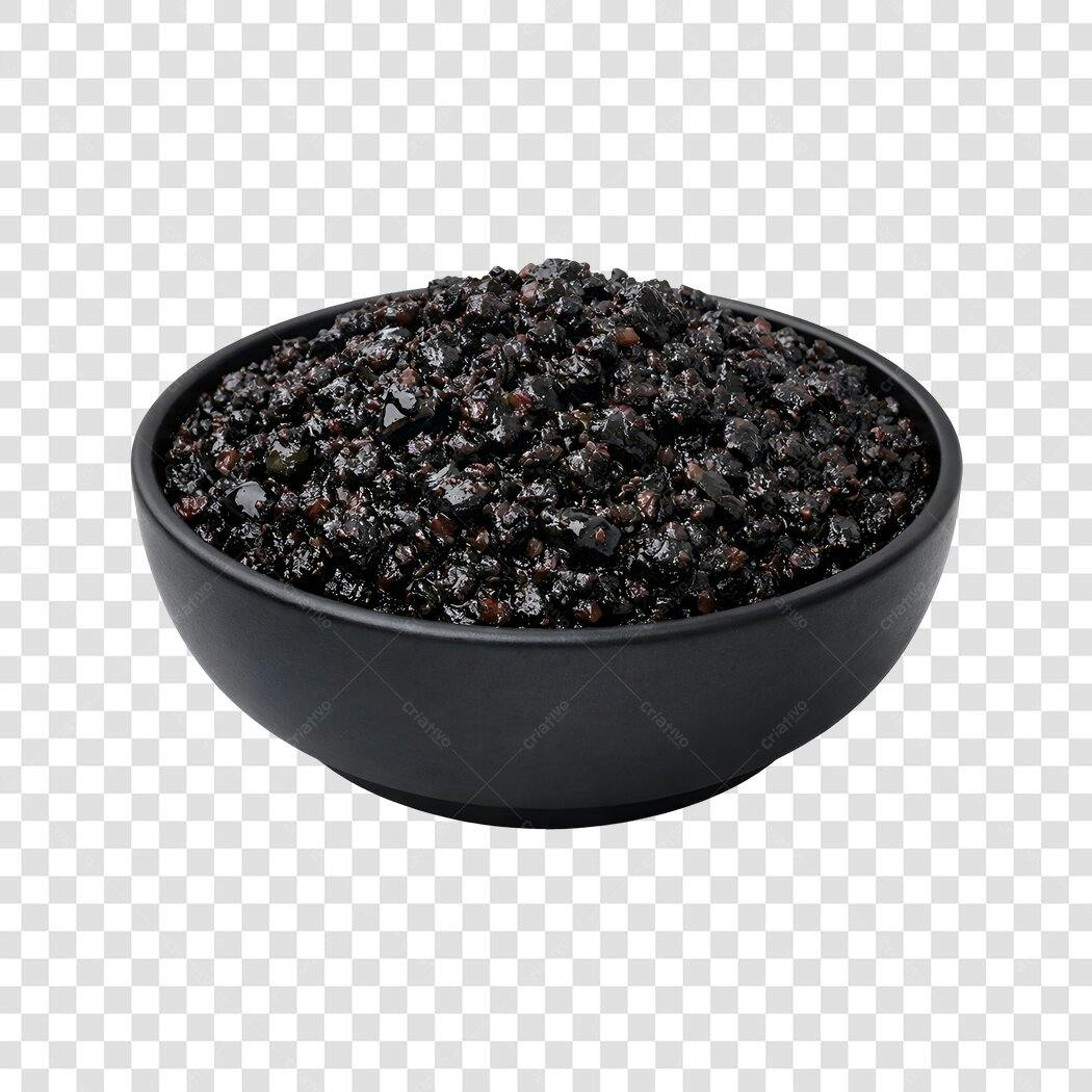 Foto Recortada Granulado Chocolate Preto Tigela PNG Fundo Transparente