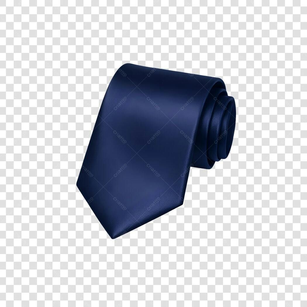 Foto Recortada Gravata Azul Marinho Enrolada PNG Fundo Transparente