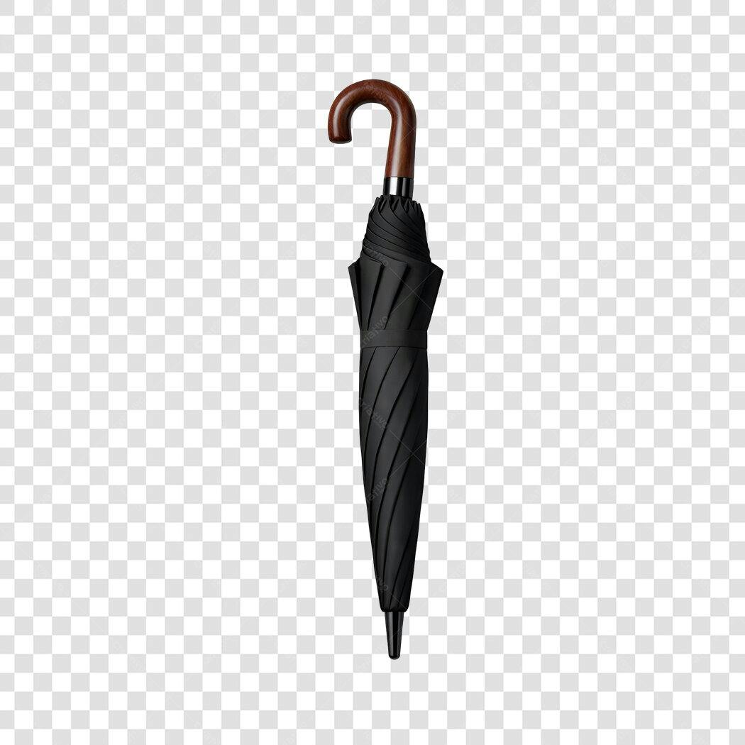 Foto Recortada Guarda-Chuva Preto Fechado PNG Fundo Transparente