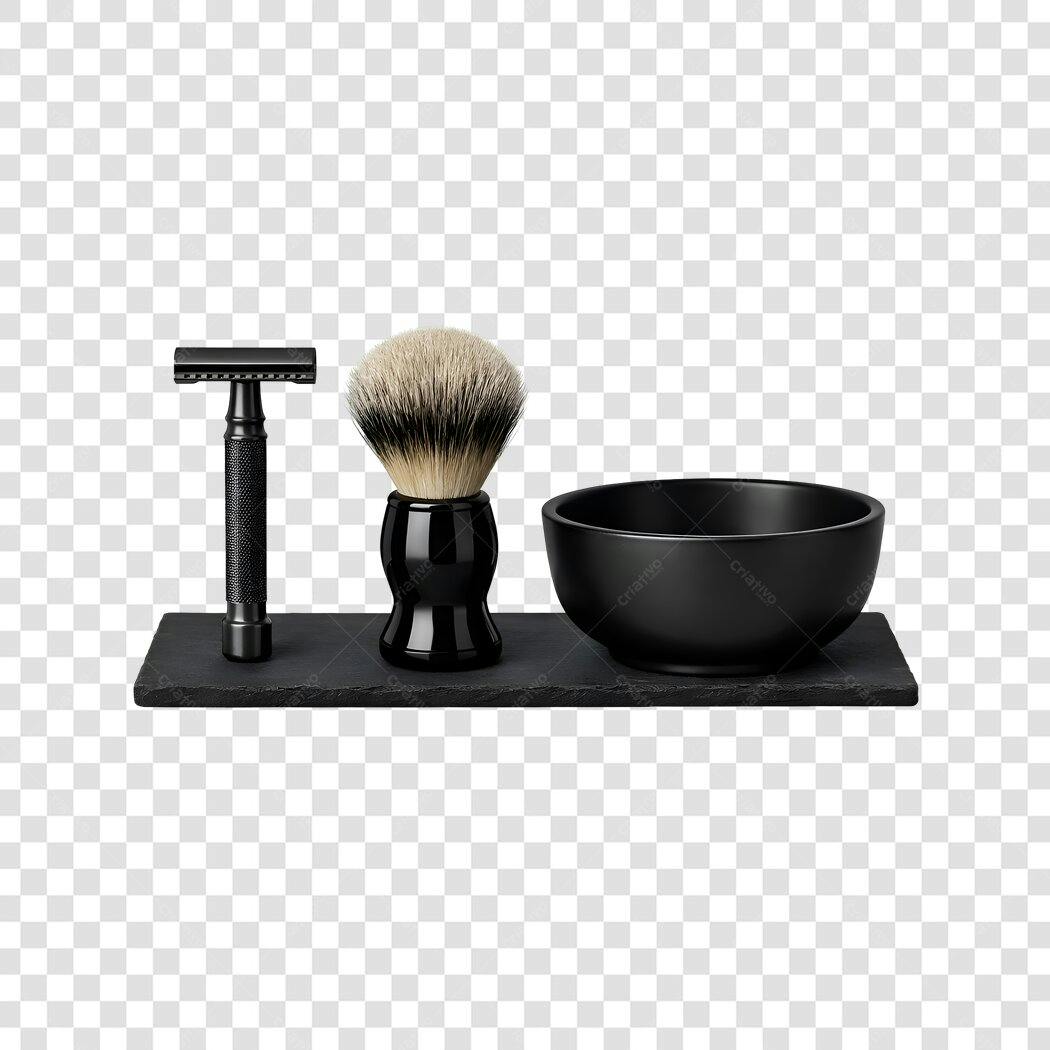 Foto Recortada Kit Barbear Clássico Preto PNG Fundo Transparente