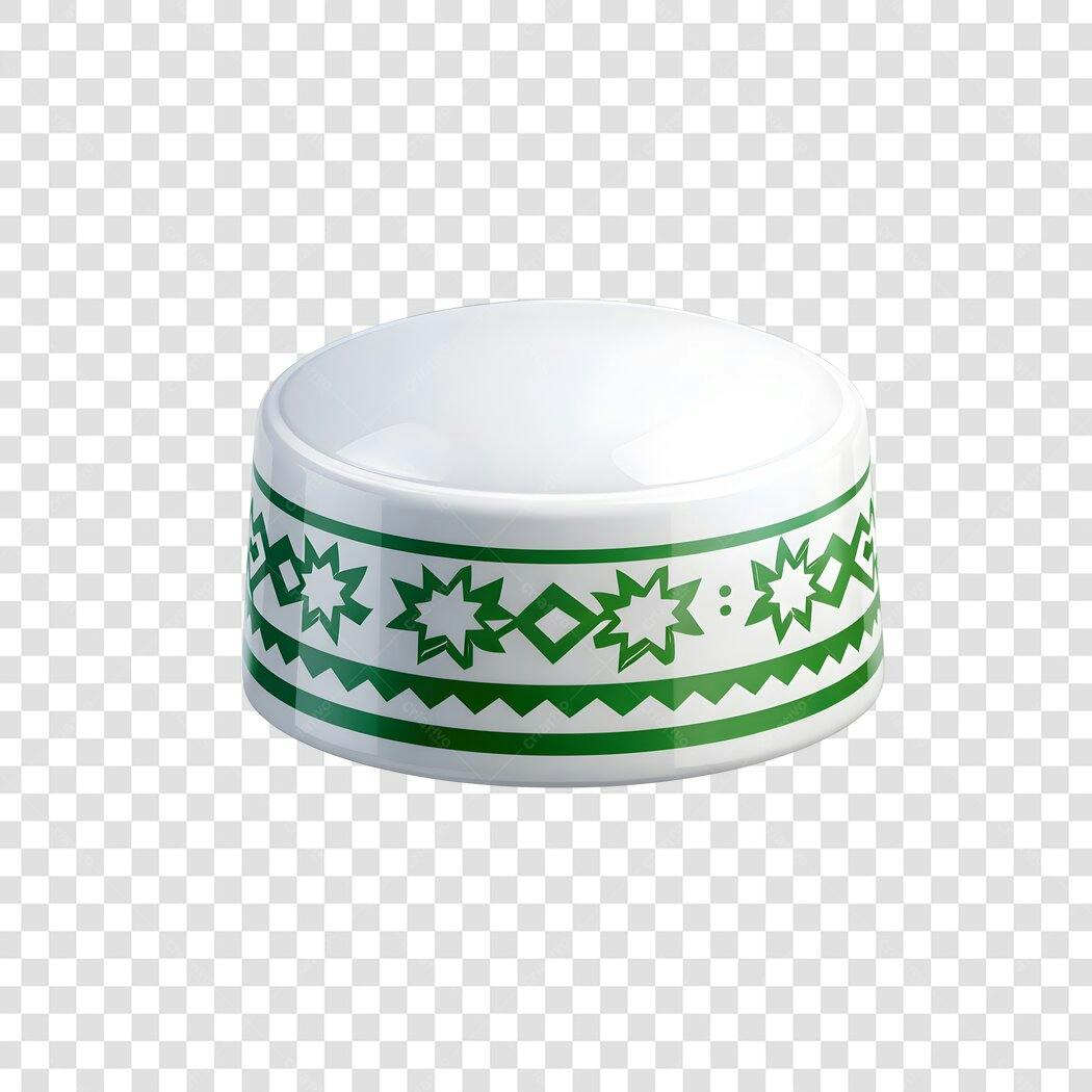 Foto Recortada Kufi Islâmica Branca Verde PNG Fundo Transparente