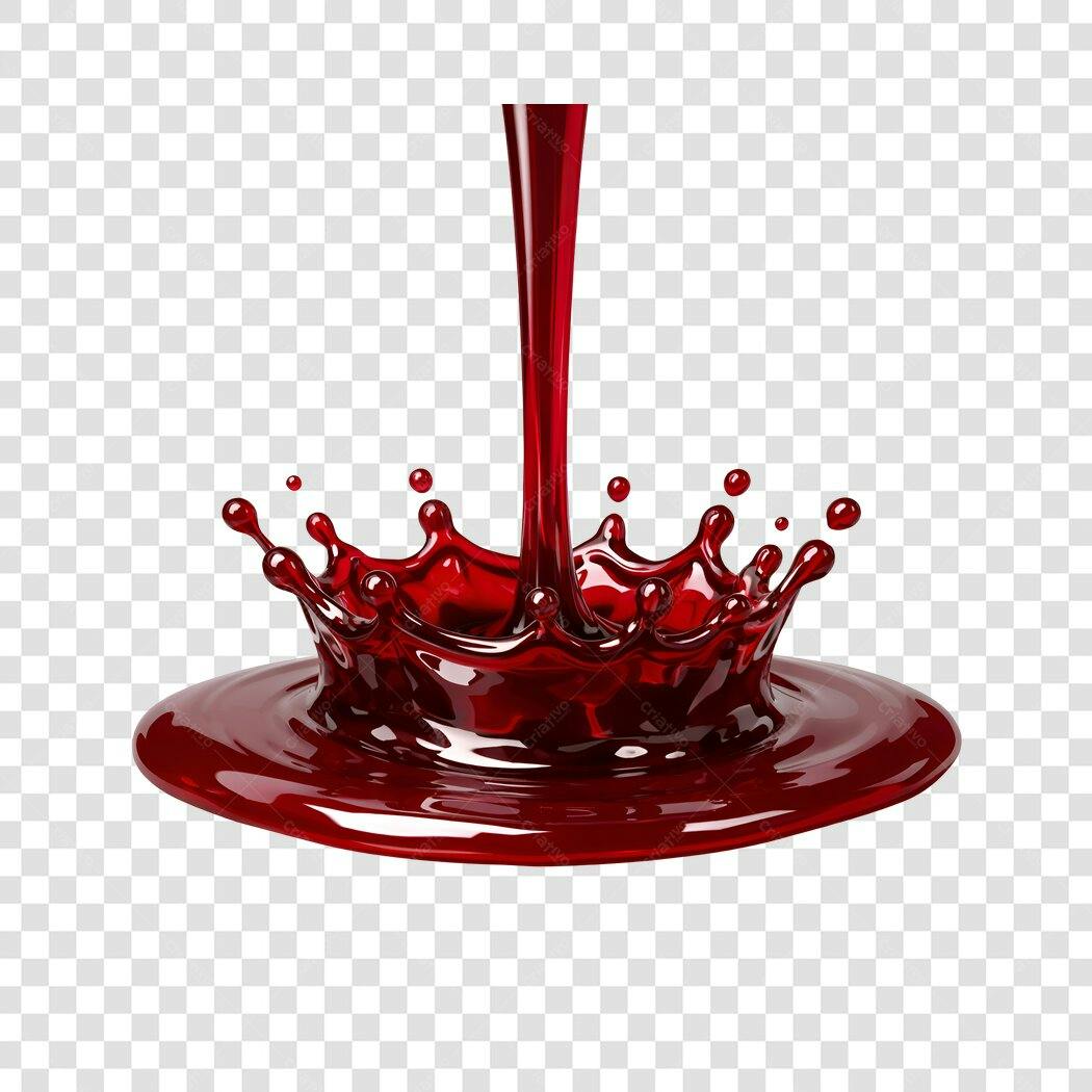 Foto Recortada Líquido Vermelho Derramando Splash PNG Fundo Transparente