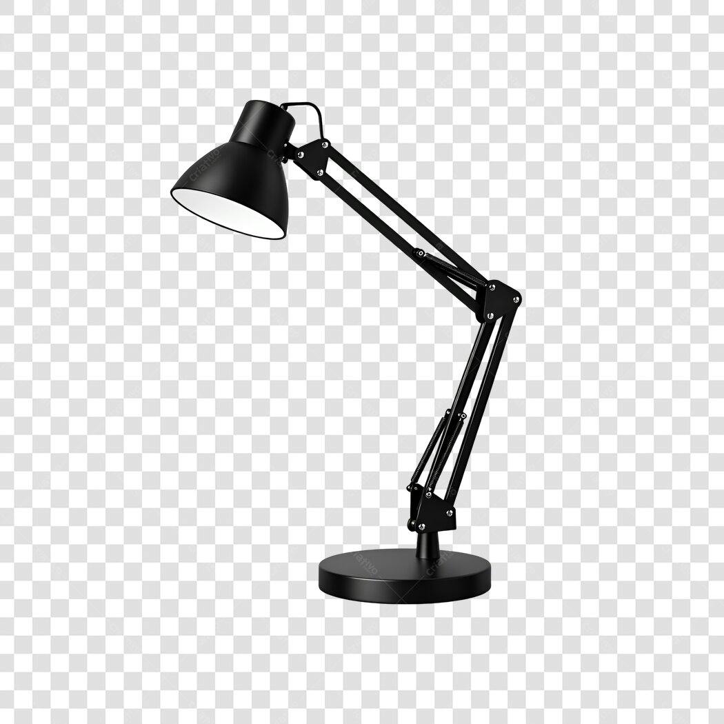 Foto Recortada Luminária de Mesa Preta PNG Fundo Transparente