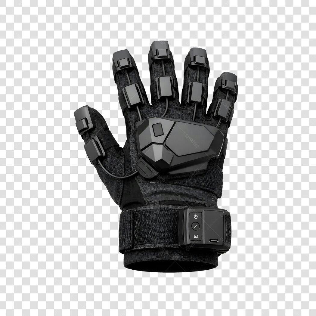 Foto Recortada Luva VR Realidade Virtual Preta PNG Fundo Transparente