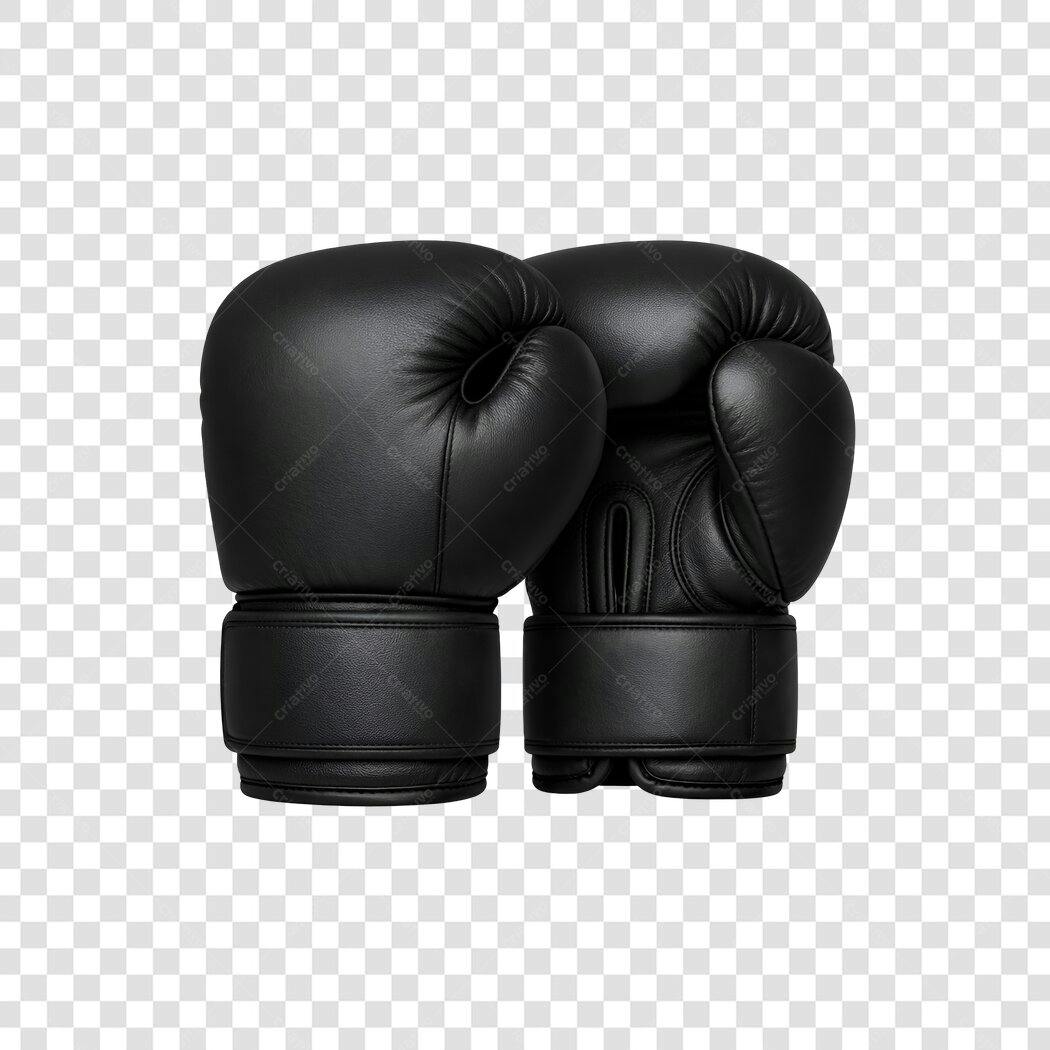 Foto Recortada Luvas de Boxe Pretas PNG Fundo Transparente